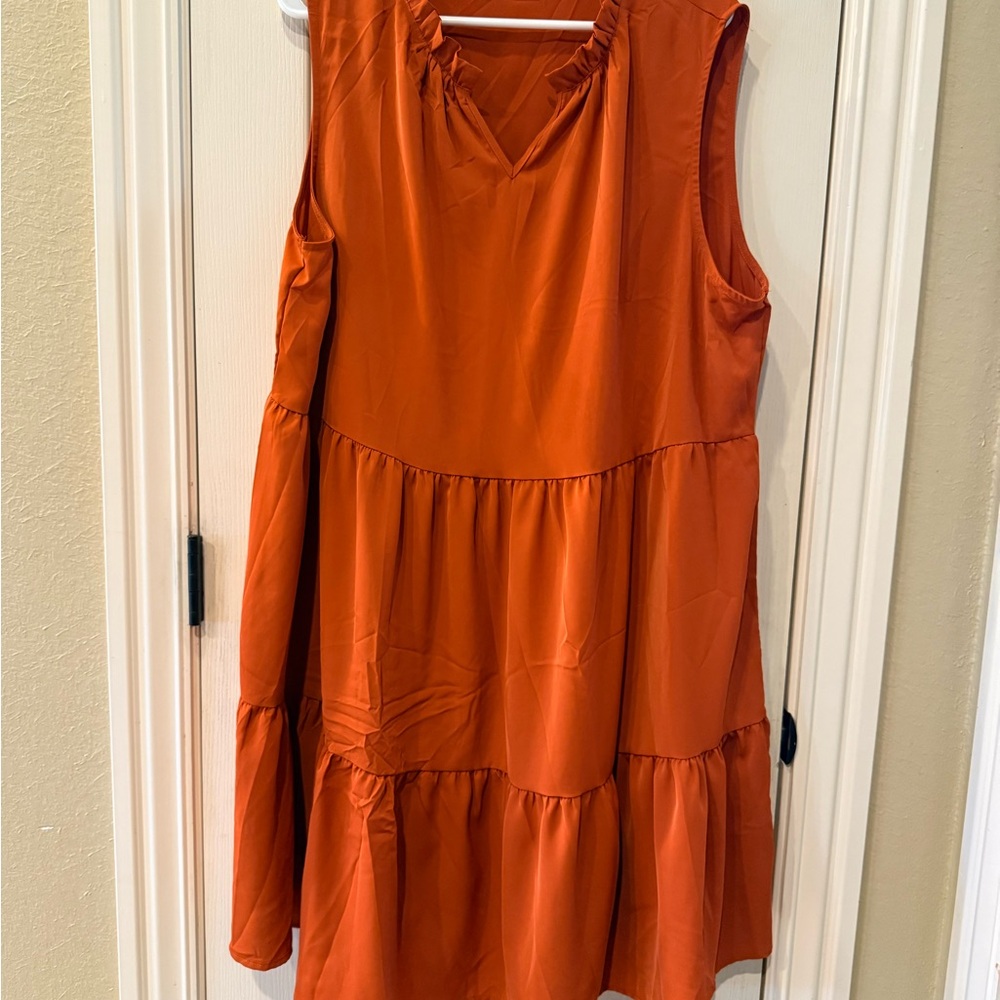 Vibrant Sleeveless Orange Dress